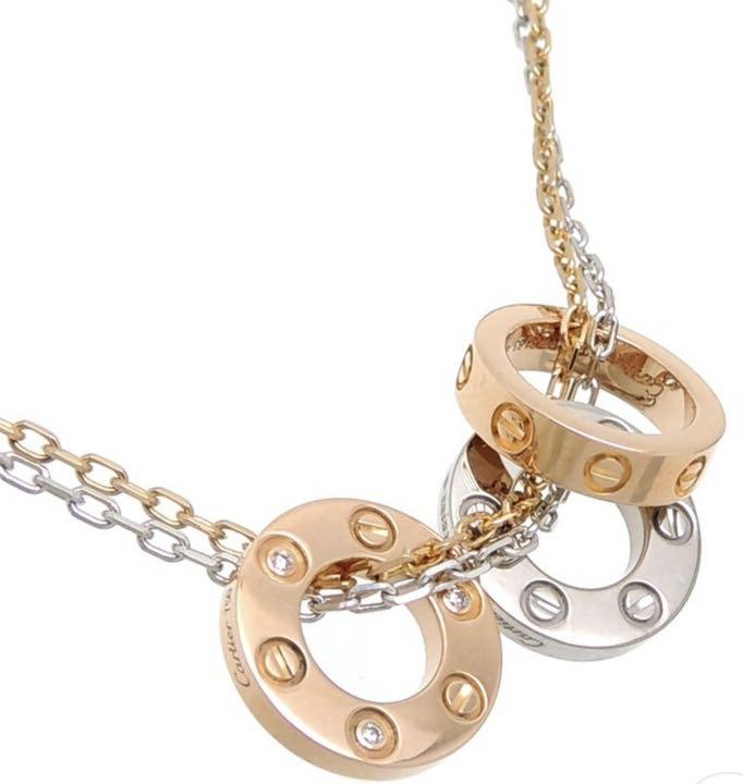 Cartier 6 Diamond Love Ring Pendant & Chain ~Necklace