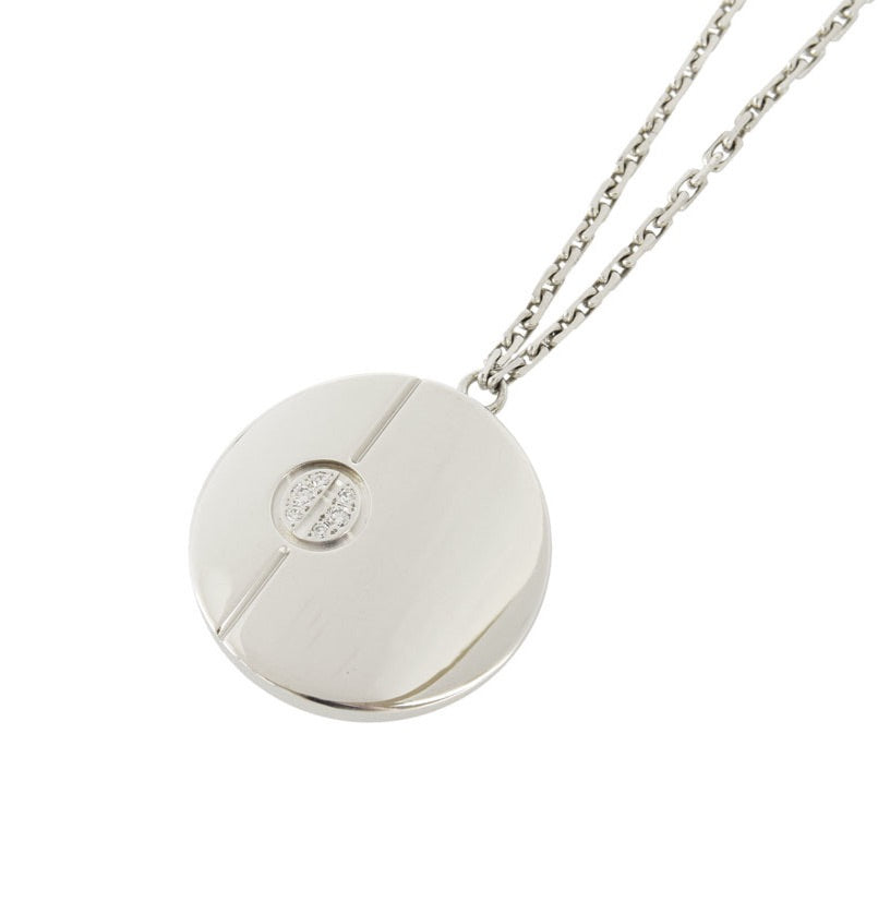 Cartier Diamond Love Disc / Circle Pendant Necklace