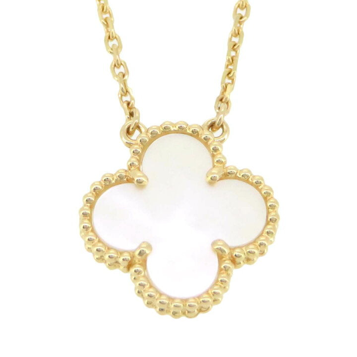 Van Cleef & Arpels Vintage Alhambra Mother of Pearl Yellow Gold Necklace