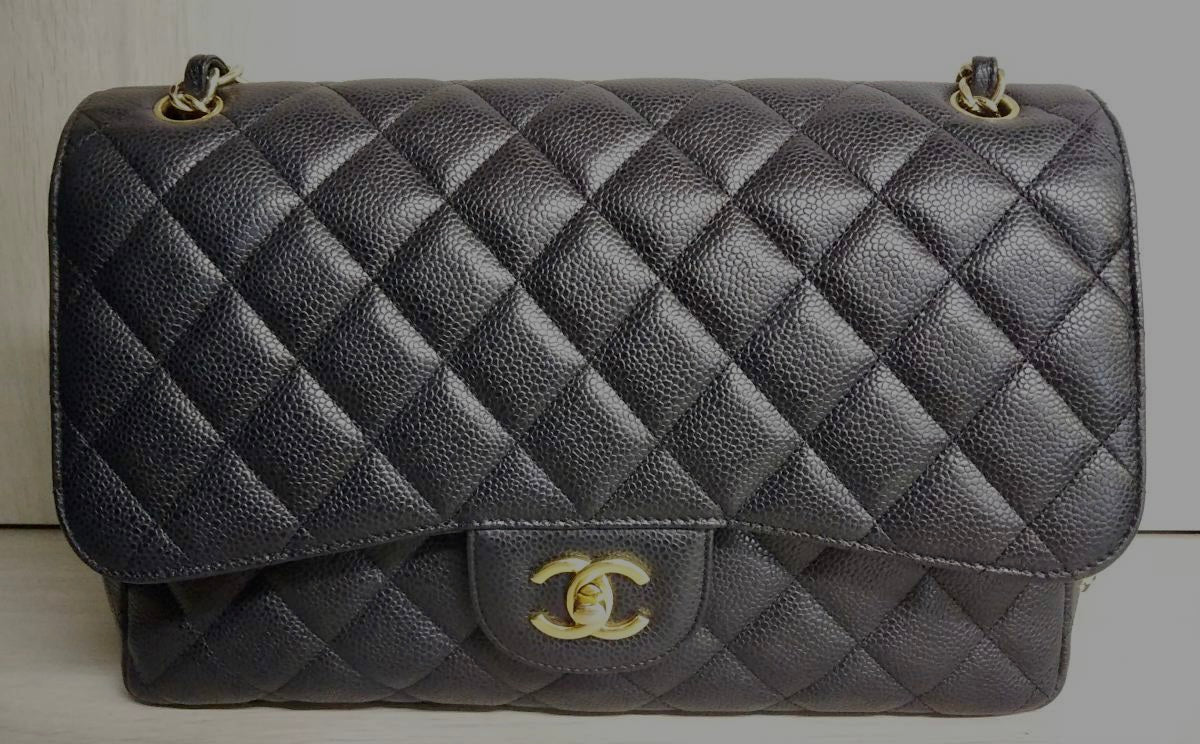 chanel flap caviar leather bag